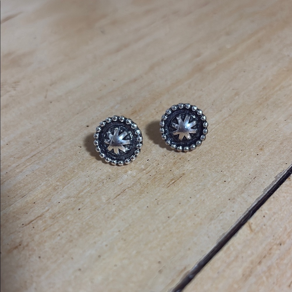 Silver western stud earrings